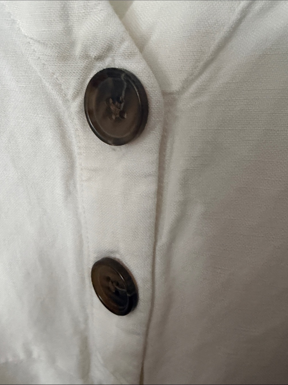LOFT Cream Button-Front Midi Dress with Waist Tie - Picture 5 of 5